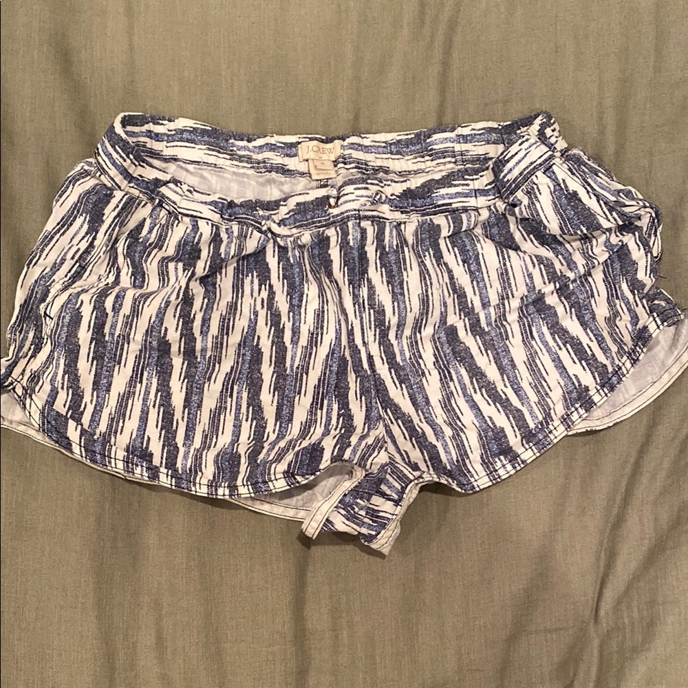 Blue and White Patterned Women Shorts